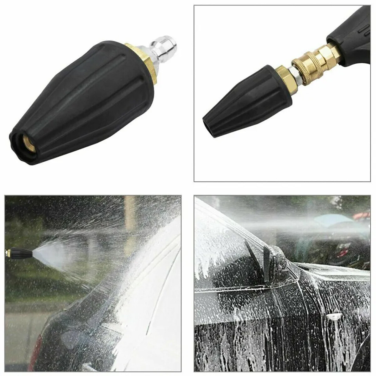 High Pressure Washer Rotating Turbo Nozzle Spray Tip 4000PSI 1/4″ Quick 4.0GPM