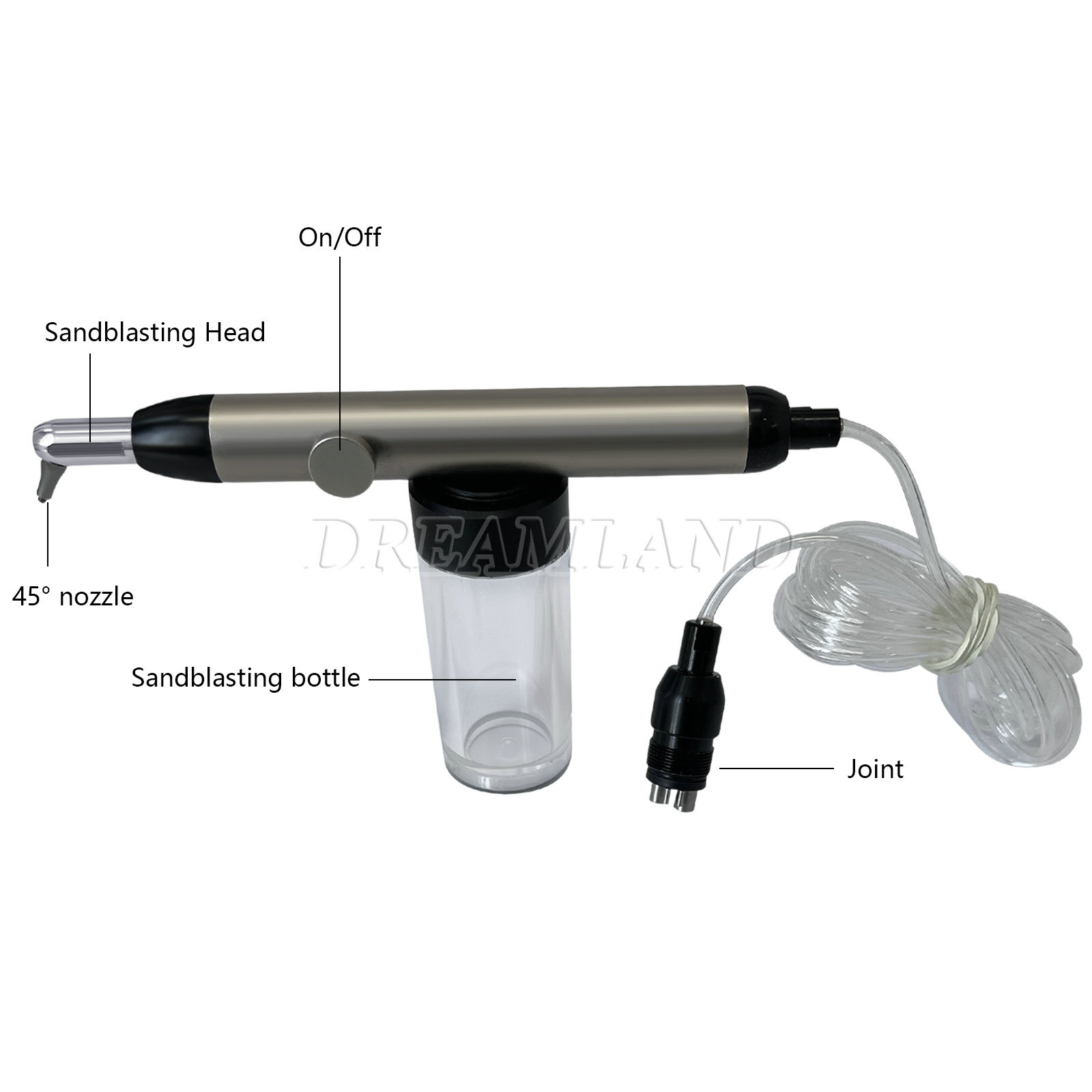 Dental Aluminum Oxide Micro blaster Air Abrasion Microetcher Sandblaster 4 Holes