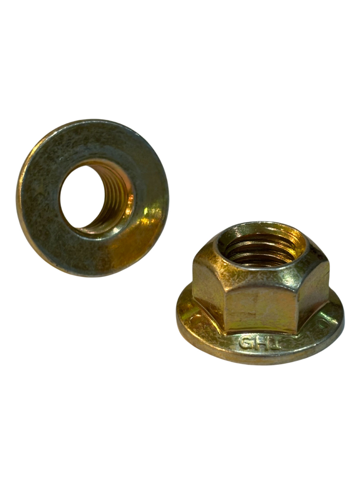 25 pcs 5/8-18 FINE Grade 8 Hex Flange Top Lock Nuts Coarse Yellow Zinc Wax