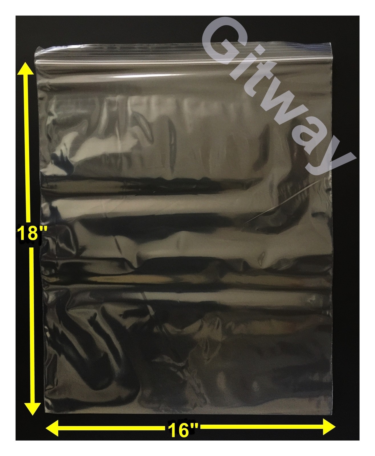 16″ x 18″ Reclosable Resealable Zip Top Lock Clear Plastic FDA Bags 2ML