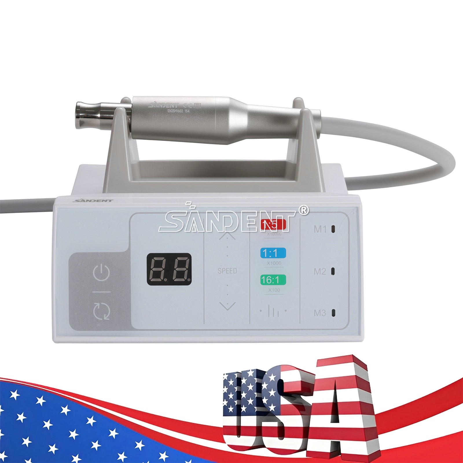 SANDENT Dental Brushless LED Electric Micro Motor 4 Holes 1:1/1:5/16:1 E-Type