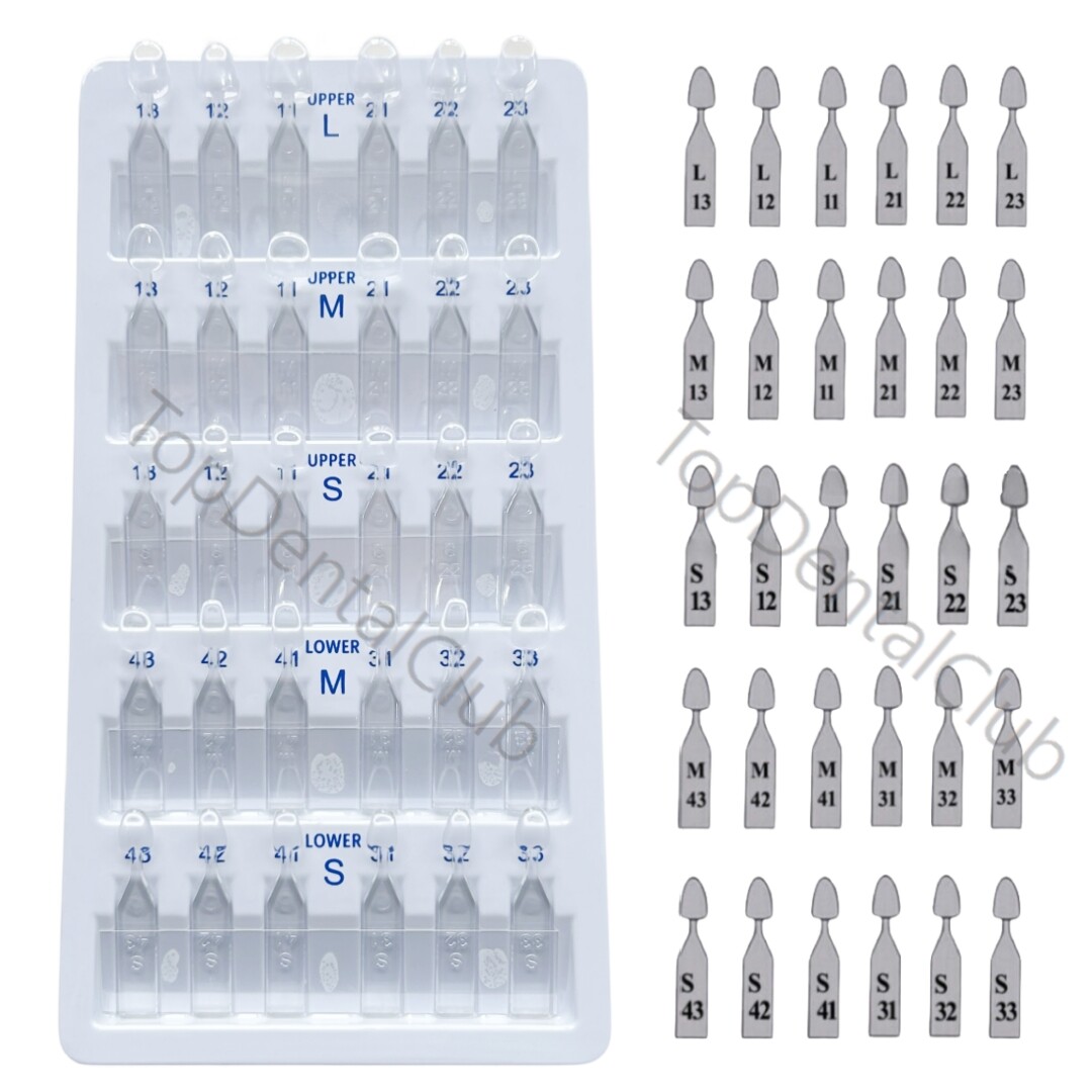 30pcs/Box Dental Composite Resin Veneers Mould Light Cure Anterior Front Teeth