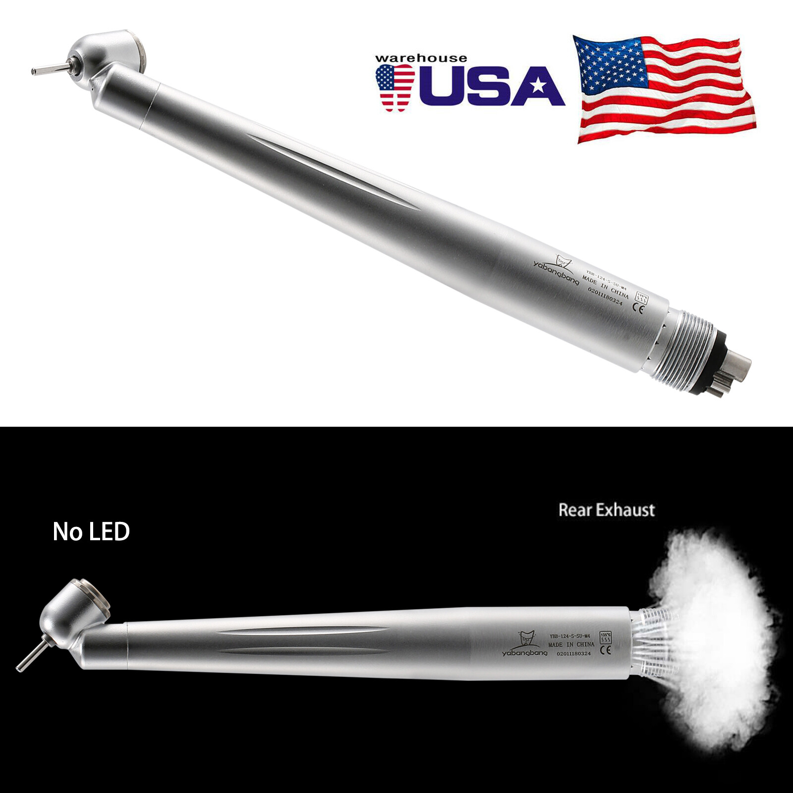 NSK Style Dental 45 Degree Surgical High Speed Handpiece Push Button 4 Holes OR