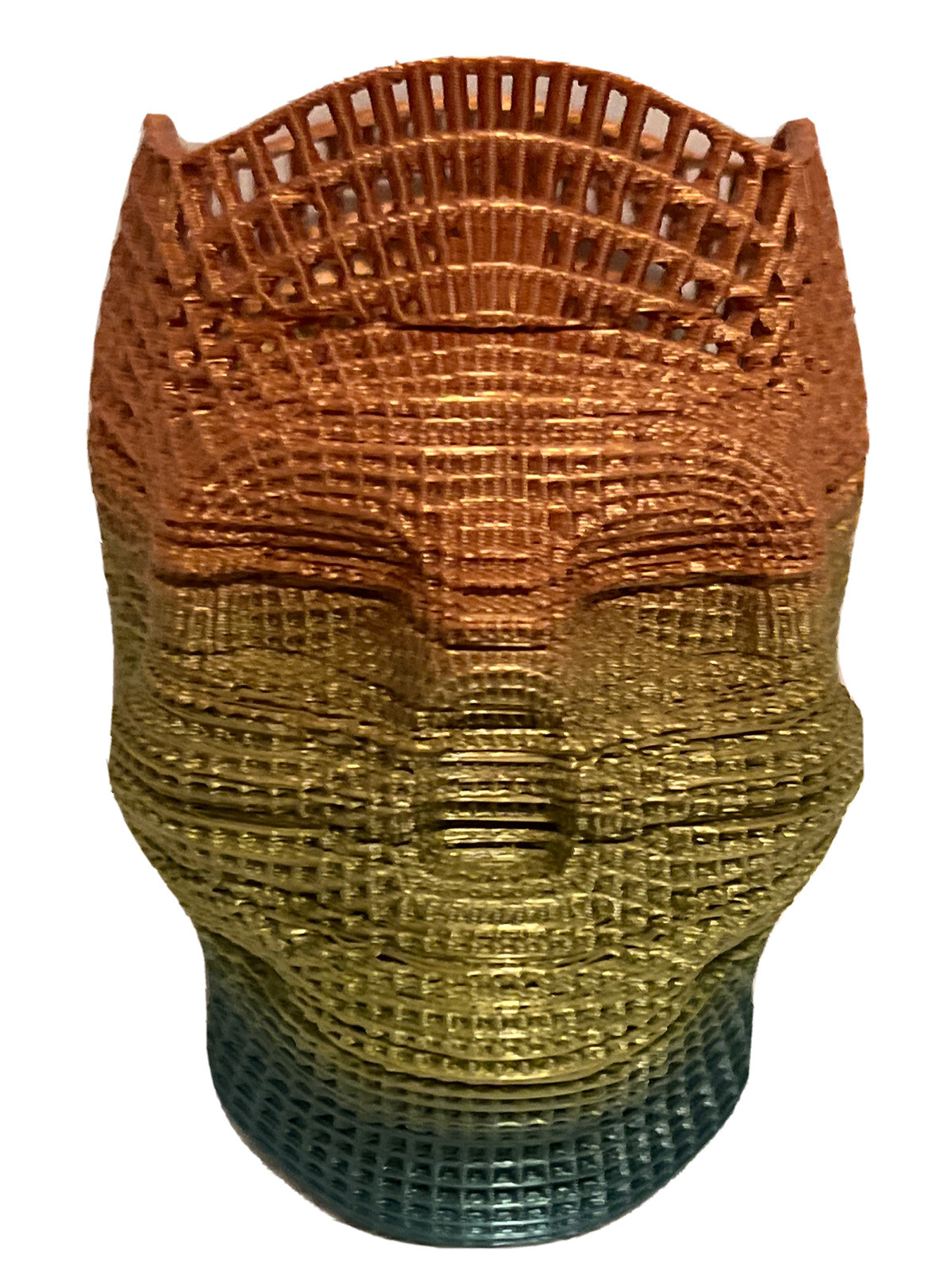 Mesh Skull 3D Printed Pen Pencil Candy Holder Brown Lime Green Teal