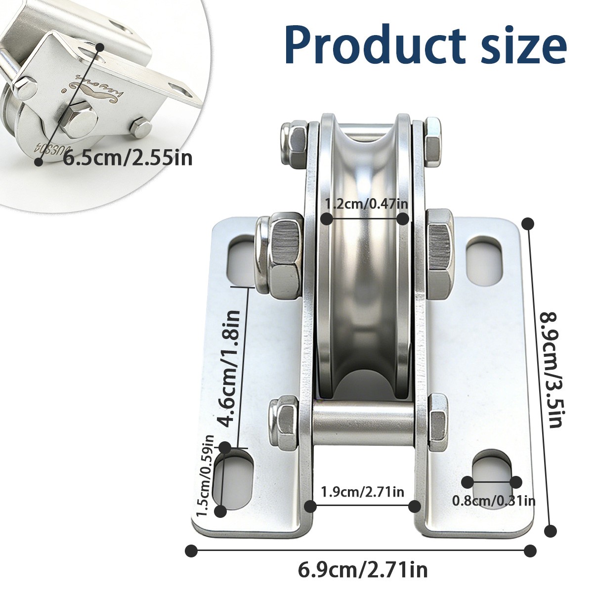 Silver U Type Guide Wheel Stainless Steel Industrial Mechanical Wheel HEYOUS