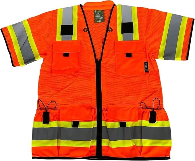 Crew Orange Reflective High Visibility Class 3 Safety Vest