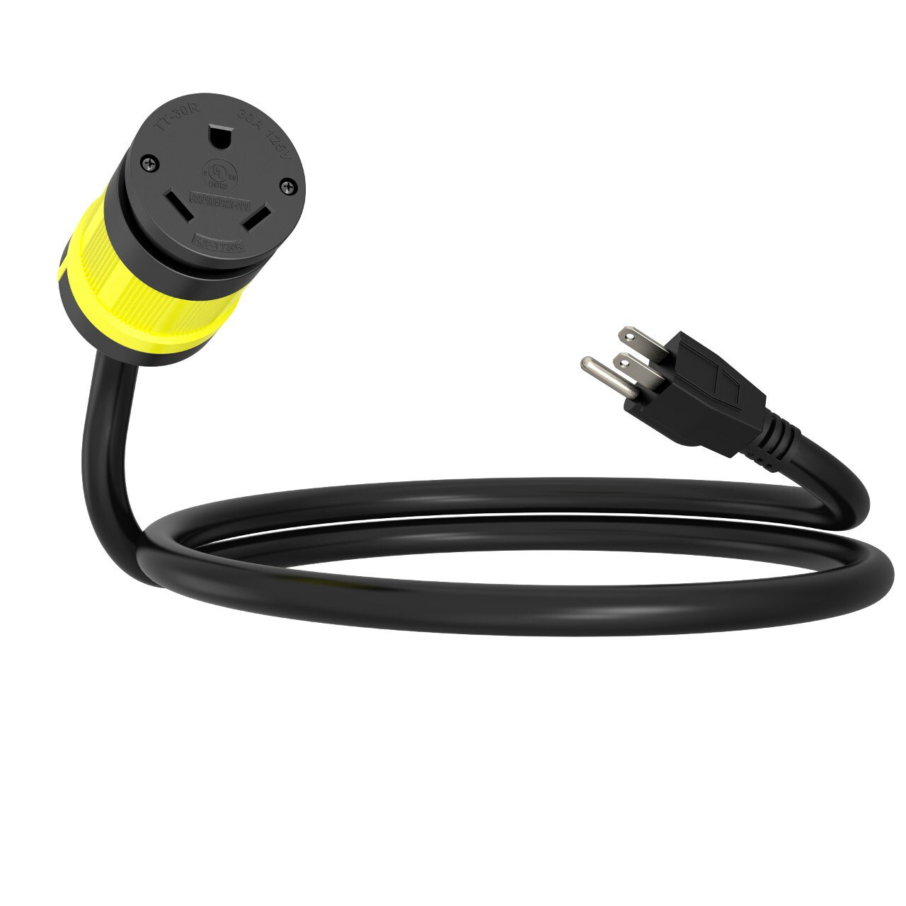 30 Amp to 110 Volt RV Charging Adapter Cord 24 Inch 2FT, NEMA 5-15P to TT-30R