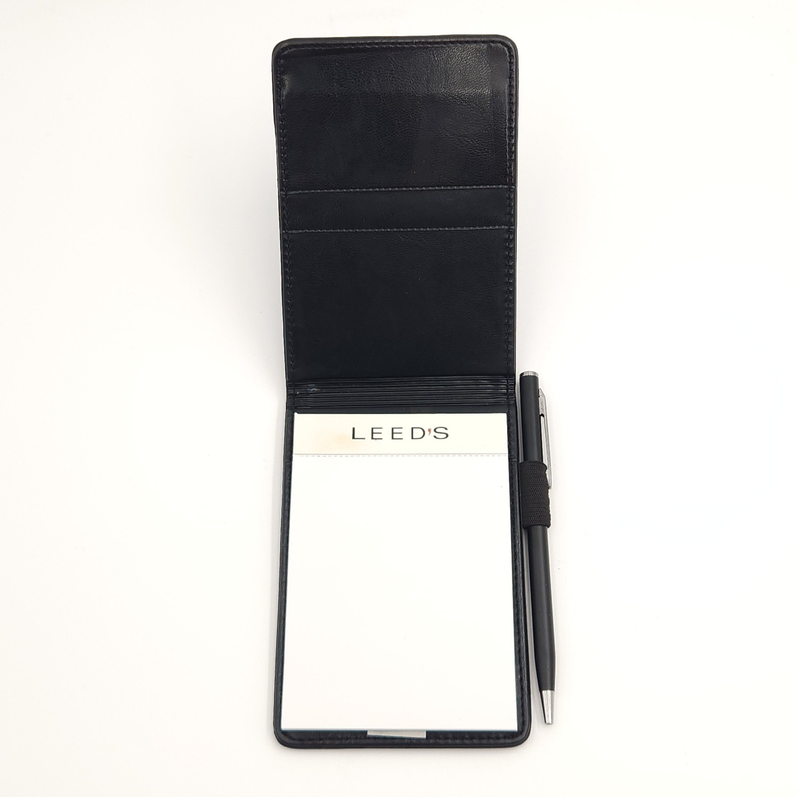 Leeds Faux Leather Small Notepad Cover Holder GSB Company Logo Pockets Pen Slot