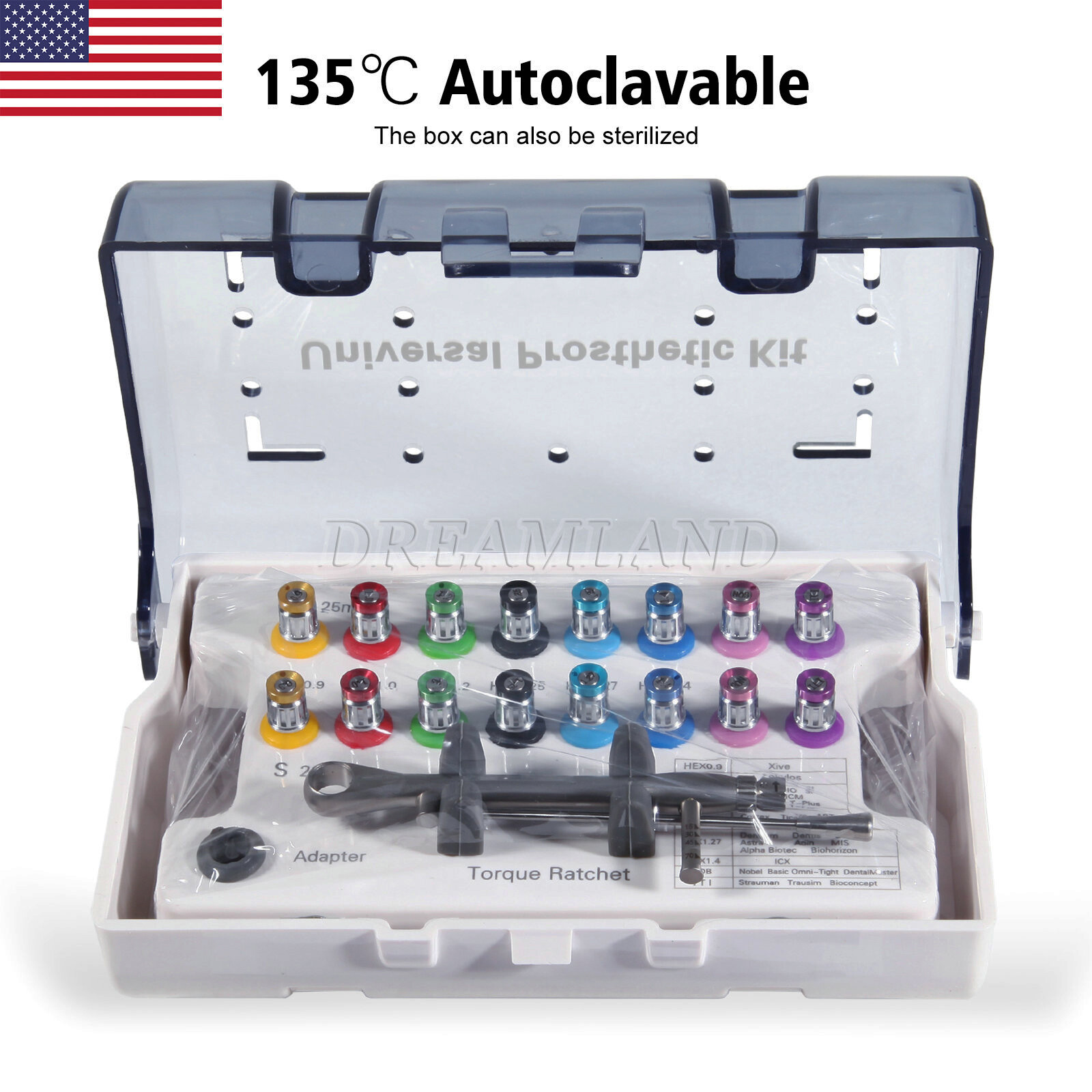 Universal Prosthetic Restoration Hand Driver Kit Dental Implant Instrument Tools