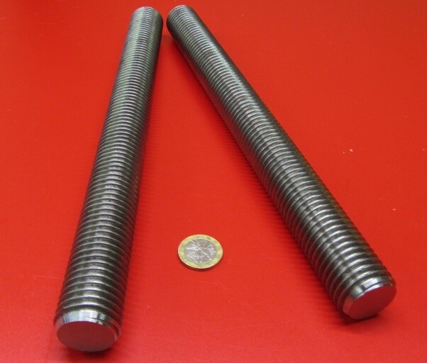 4140 Steel Threaded Rod, Grade B7, RH, 1 1/8″-8 x 1 Foot Length, 2 Units