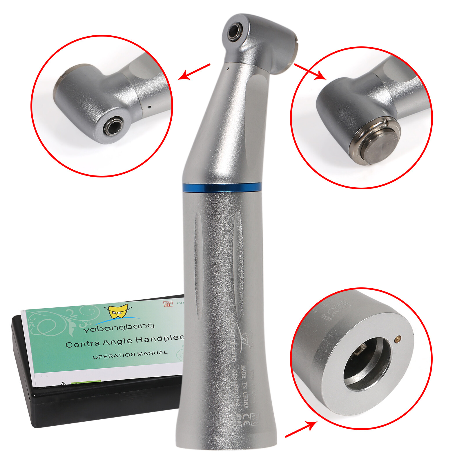 Dental 1:1/1:5 Fiber Optic Light Contra Angle Handpiece NSK style TI-MAX Inner