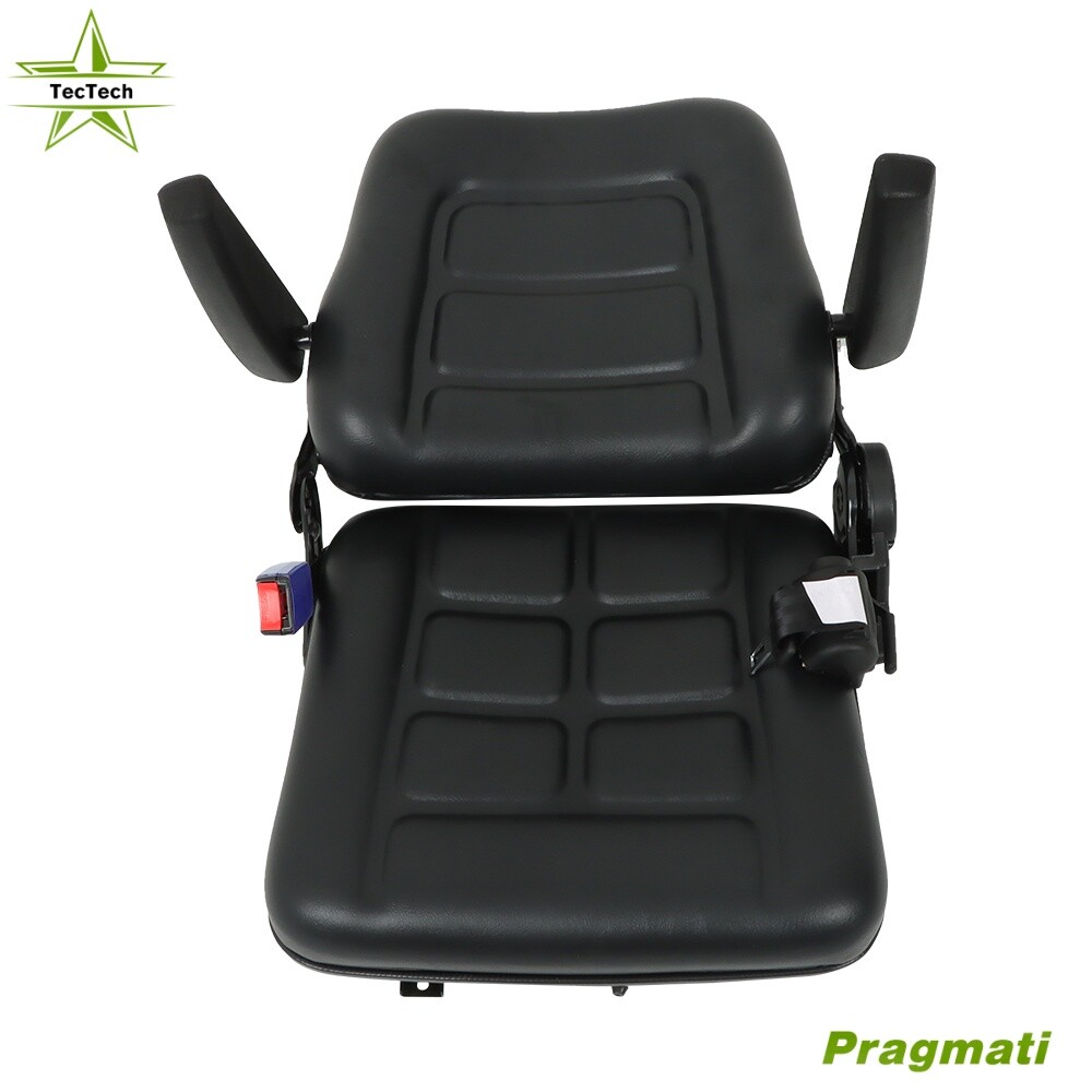 Universal Tractor Seat Adjustable Armrest and Slide Trenchers Back & Seatbelt