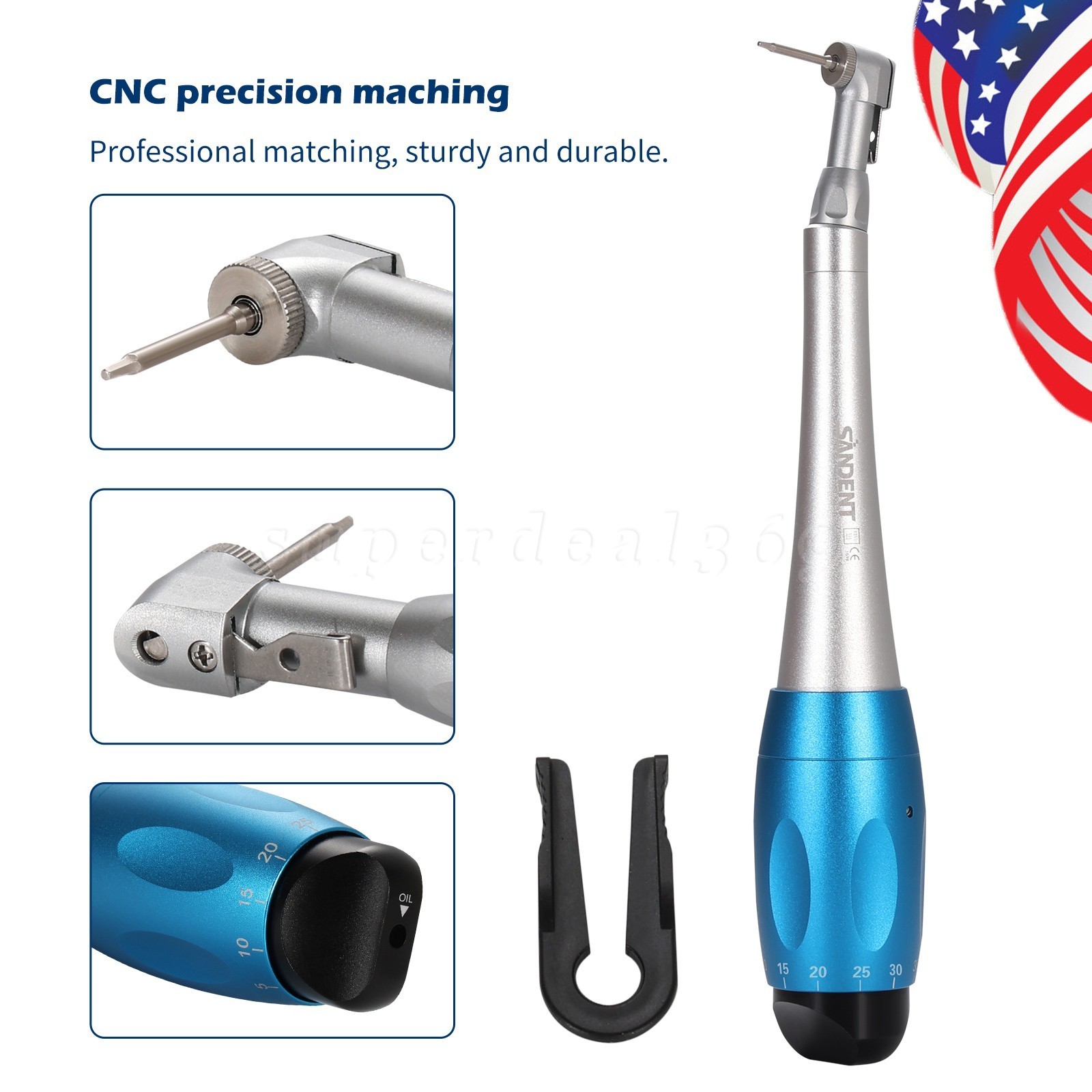 50Pc Dental Diamond Bur FG Straight Flat End SF-31 Standard for High-speed Drill