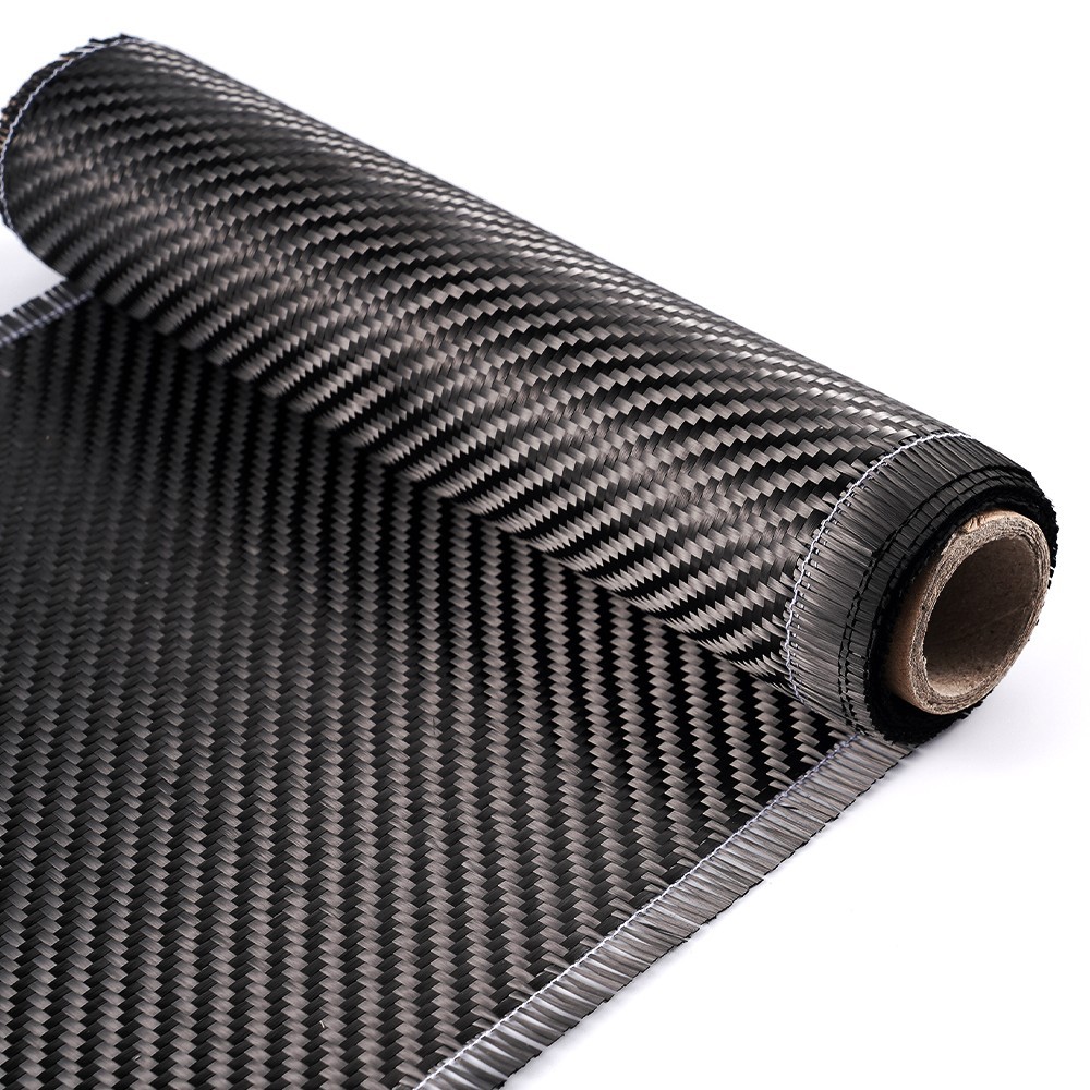 150cm x 20cm Real Carbon Fiber Fabric Cloth Roll 3k 200gsm 2×2 Twill Weave Black