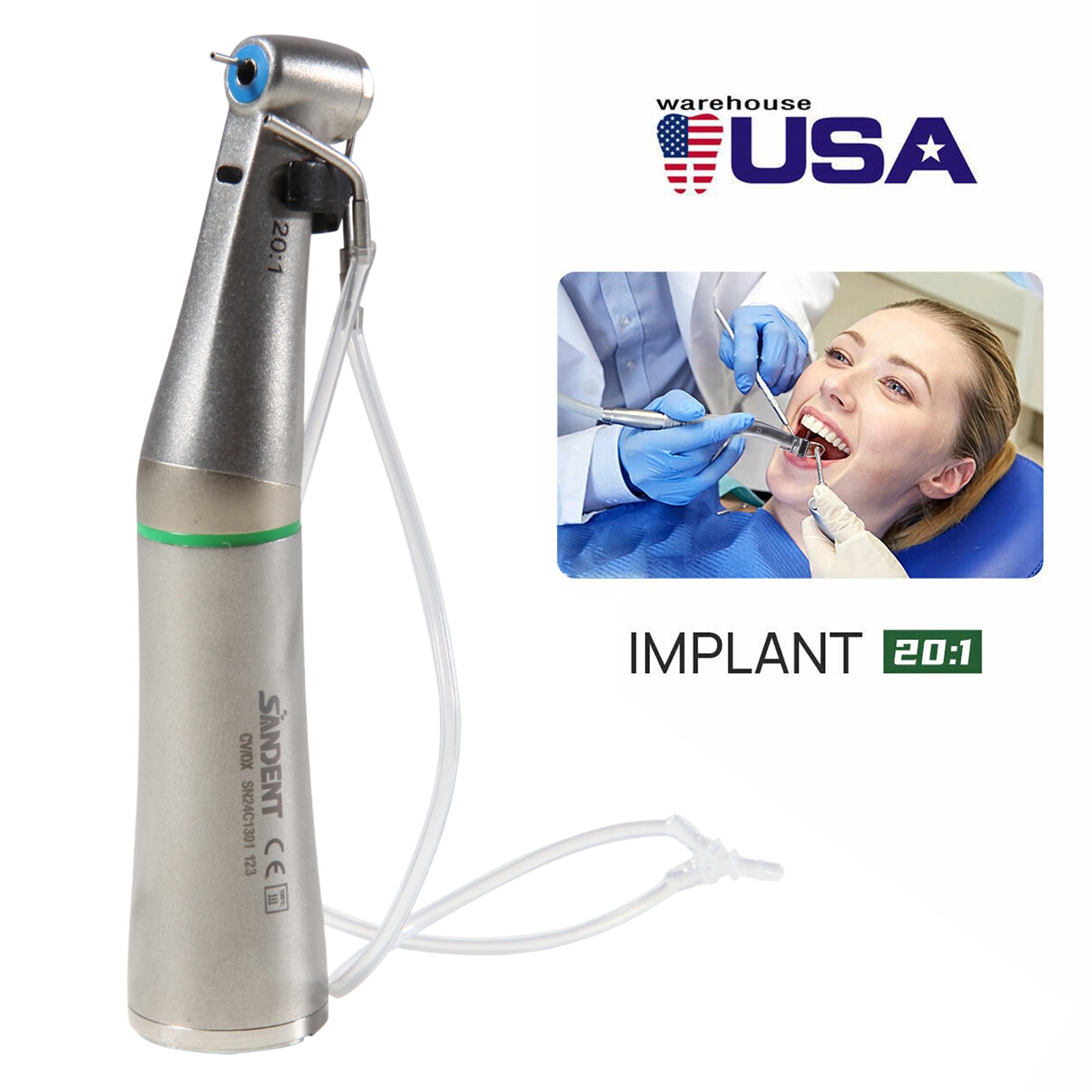 Dental 1:5 LED Fiber Optic Contra Angle Handpiece compatible NSK Ti-MAX X95L