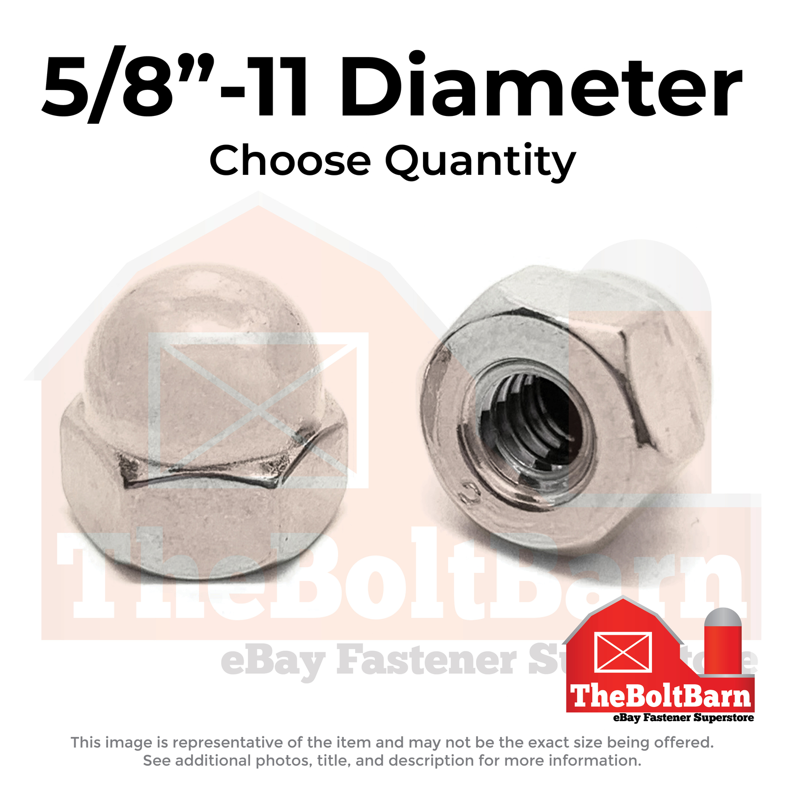 5/8″-11 Stainless Steel Acorn Nuts (Choose Qty)