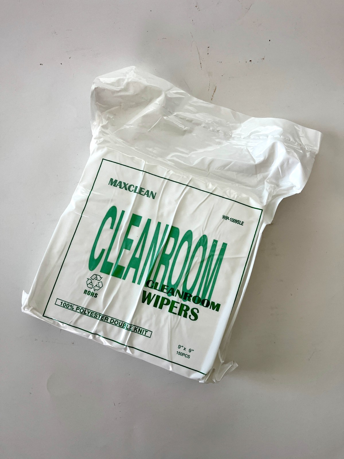9″X9″ 100% Polyester 1009SLE Cleanroom Microfiber Wiper Dust Free 150 pcs/Bag
