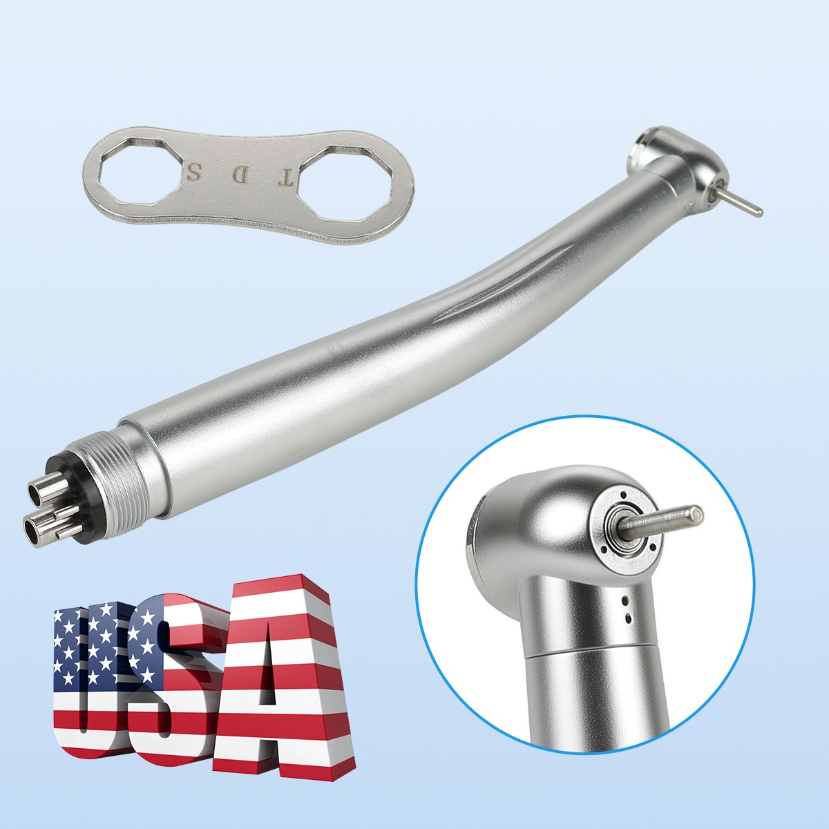 SANDENT Dental Fast High Speed Turbine handpiece Standard Push Button 4 Hole EU