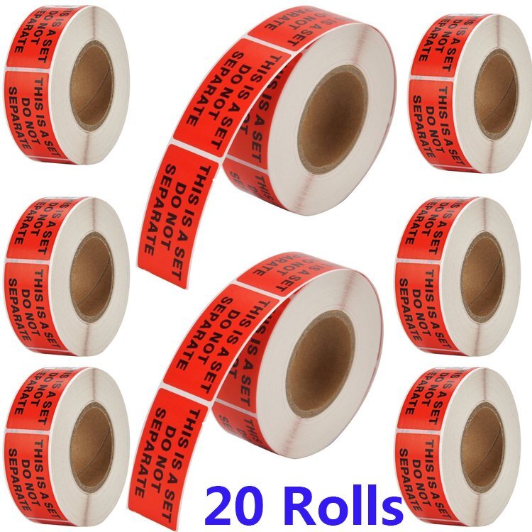 20 Roll 500/Roll 1″ X 2″ This Is a Set Do Not Separate Sticker FBA Warning Label