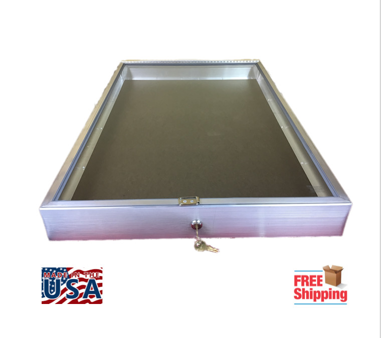 Aluminum Display Case End Opening 22 x 34 x 31/4 Knives Cards Gun Jewelry & More