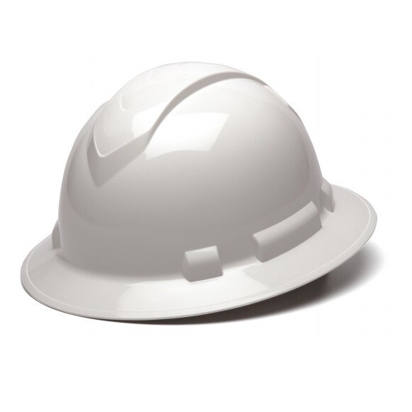Ridgeline Full Brim ANSI Construction Safety Hard Hat 4 Point Ratchet Suspension