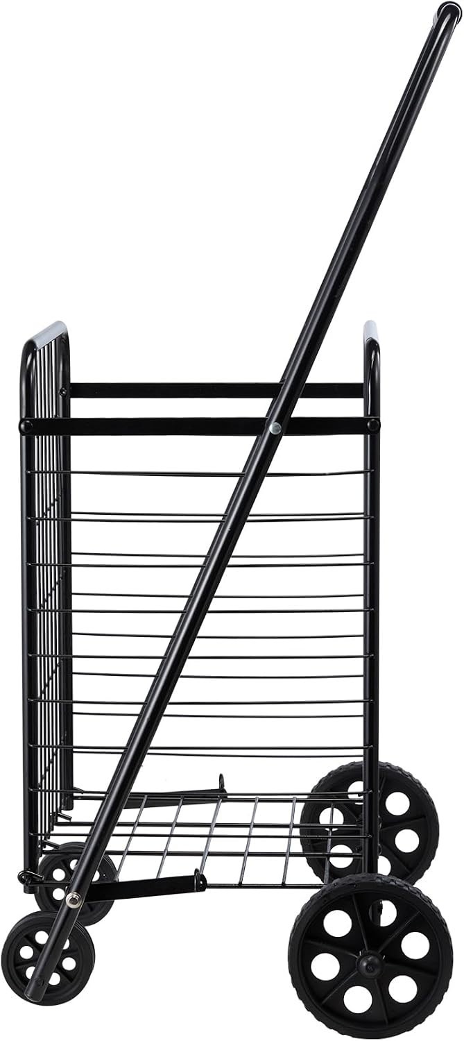 Lightweight Heavy Duty Shopping Cart with Swivel Wheels – 90 Lbs Load Capacity