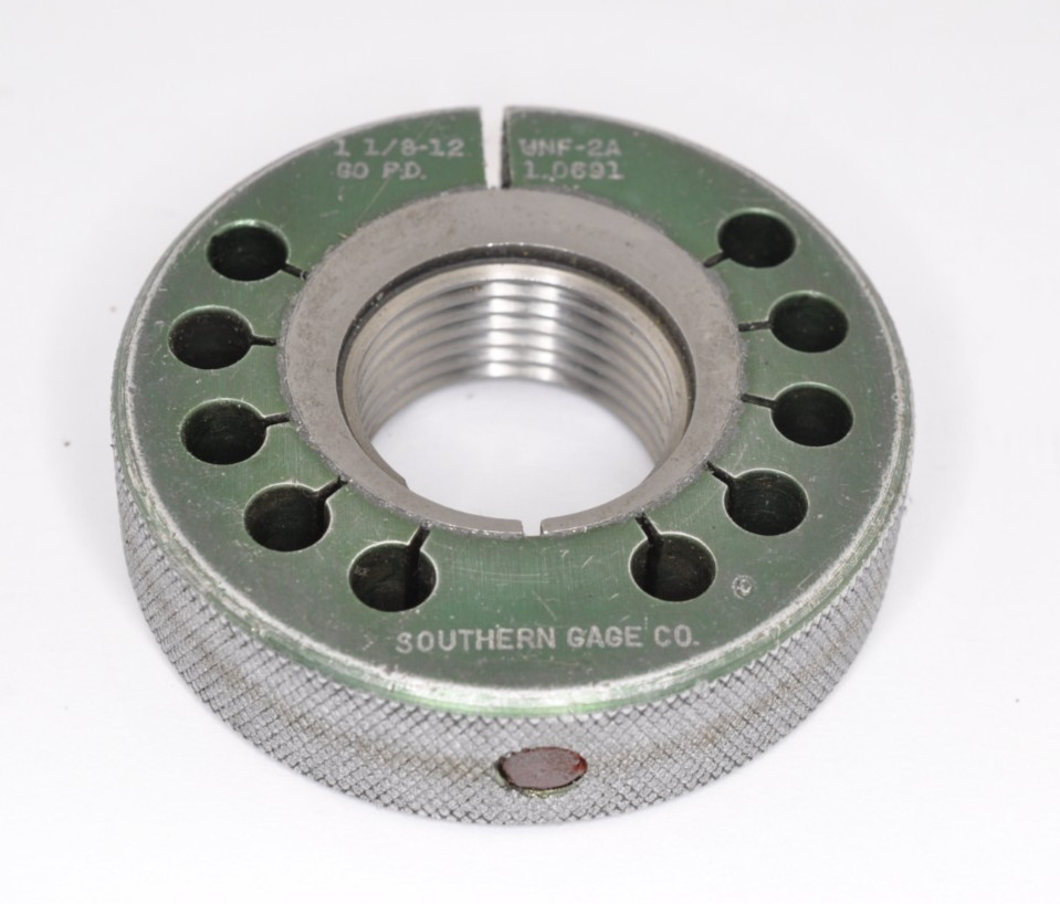 1-1/8 x 12 UNF-2A ~ Thread Ring Gage ~ Go Only ~ 1.125 ~12 ~ Southern Gage Co.