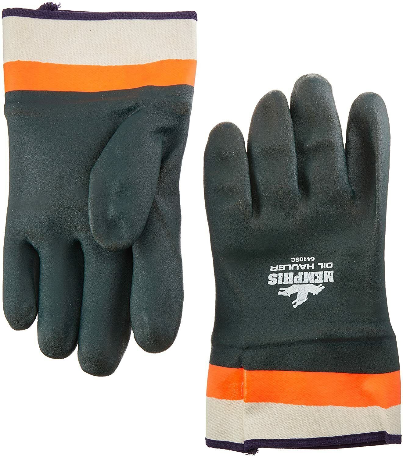 MCR Oil Hauler Double Dipped Chemical Resistant PVC Rubber Safety Work Gloves LG