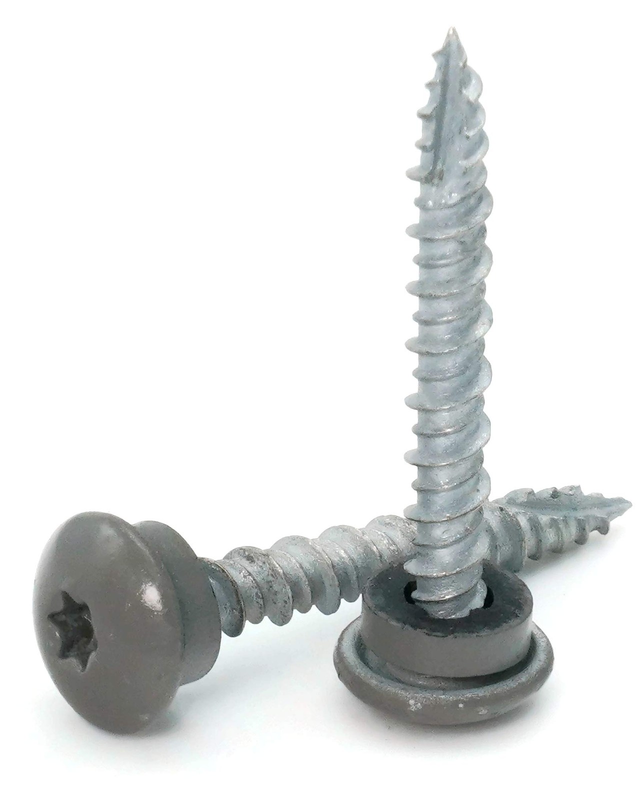 Low Profile Mechanical Galvanized Roofing Screws Charcoal #10 x 1″,