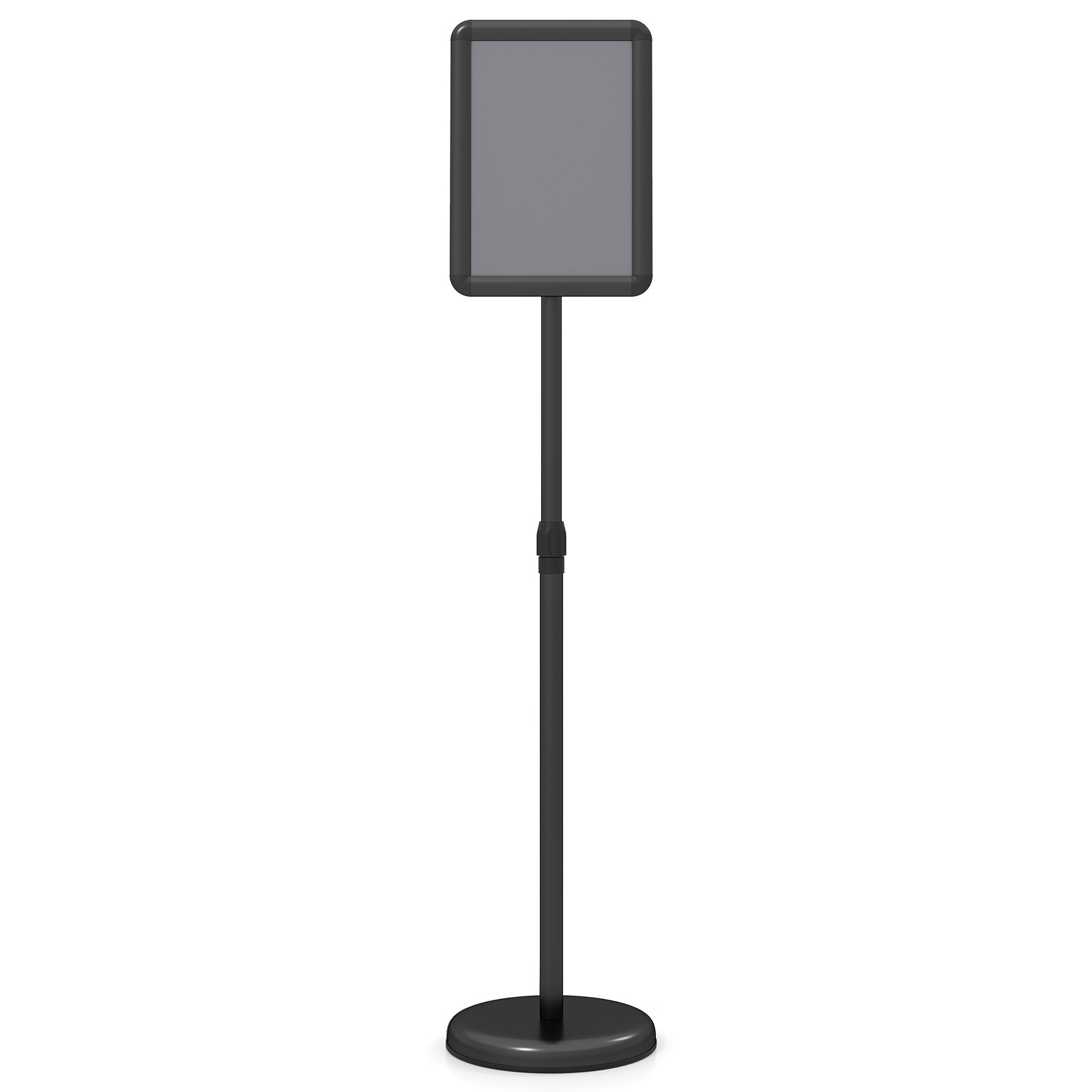 Sign Holder Stand 8.5 x 11 Inch w/ Snap-Open Frame & 360° Rotation for Malls