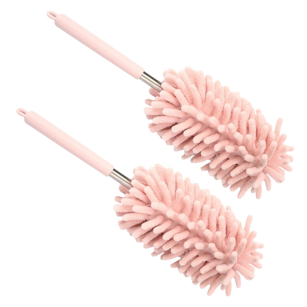 DUSCOKE 2PCS Car Interior Duster, Soft Chenille Detailing 30.7 inch, Pink