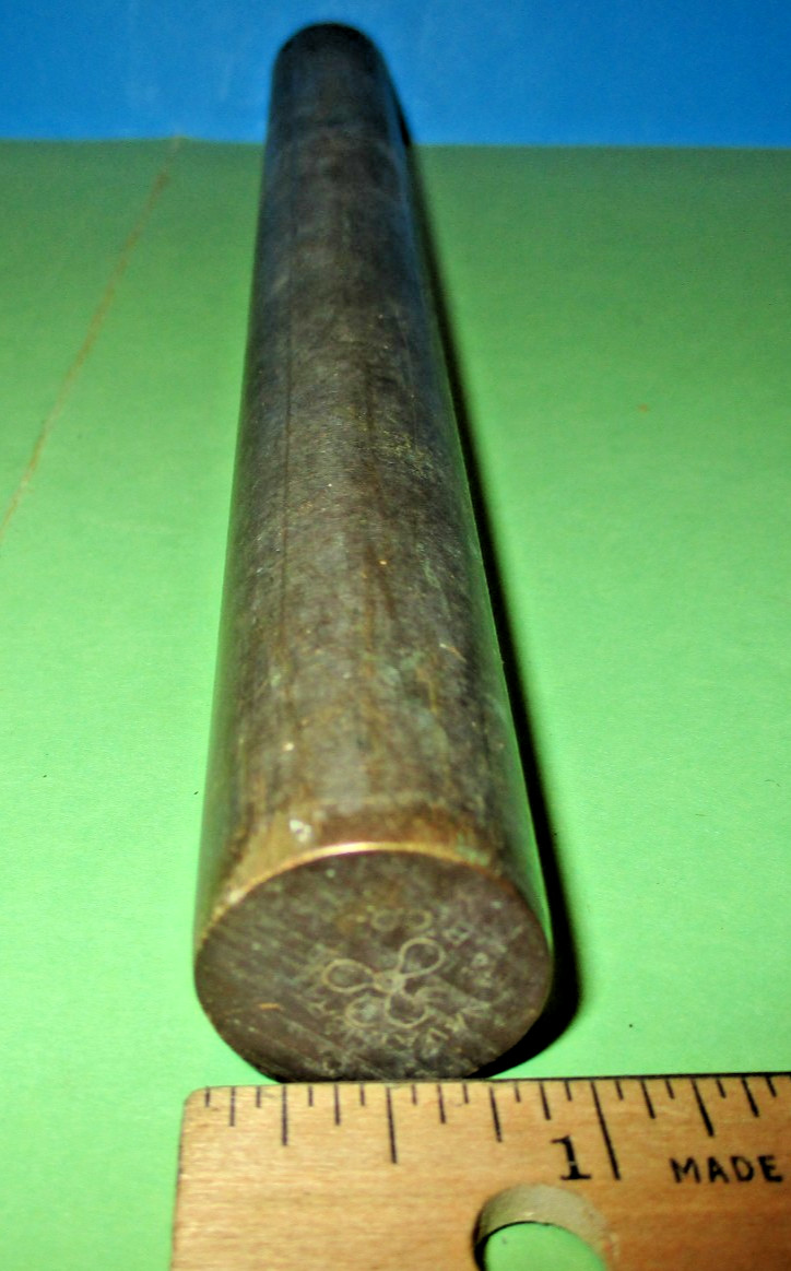 Solid Brass Round Rod x 8 5/8″ Long, Brass, 7/8″ Diameter Brass Rod–VINTAGE