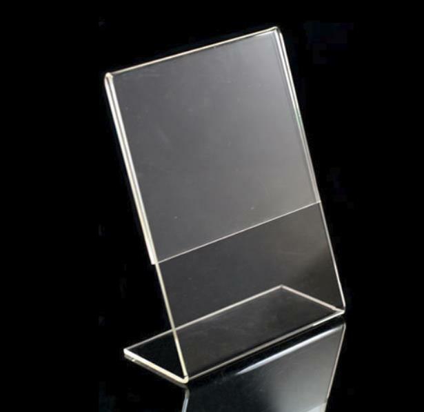 6 Pieces 4 X 6 Inches Acrylic Tabletop Sign Holders Slant Back Picture Frames