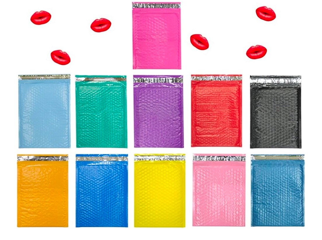 Colored Poly Bubble Mailers, Self Sealing Padded Mailing Envelopes, Mail Bags