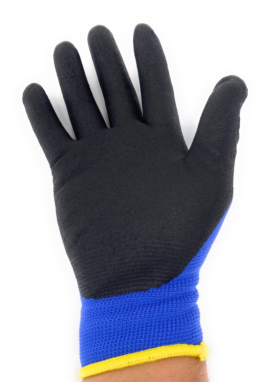 12 Pair DIESEL Blue Safety Gloves Latex Coated Grip Cut Resistant