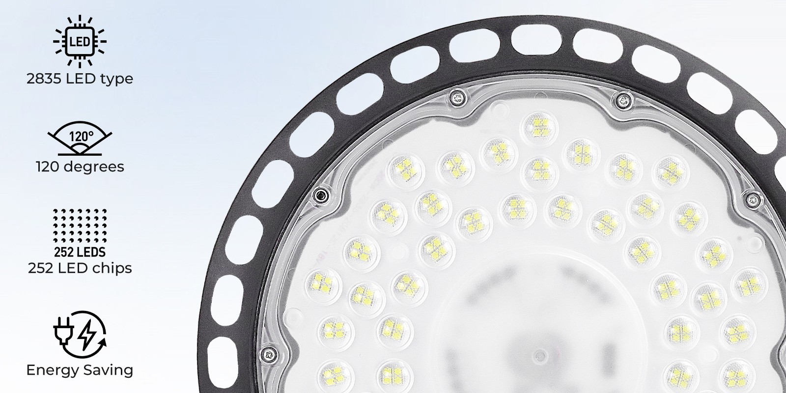 12Pcs 500W UFO Led High Bay Light Shop Industrial Commercial Warehouse Gym Light
