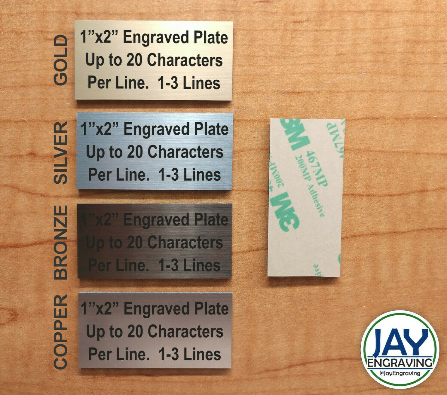 Custom Engraved 1×2 Plate – Adhesive-Backed Personalized Customized Sign Plaque