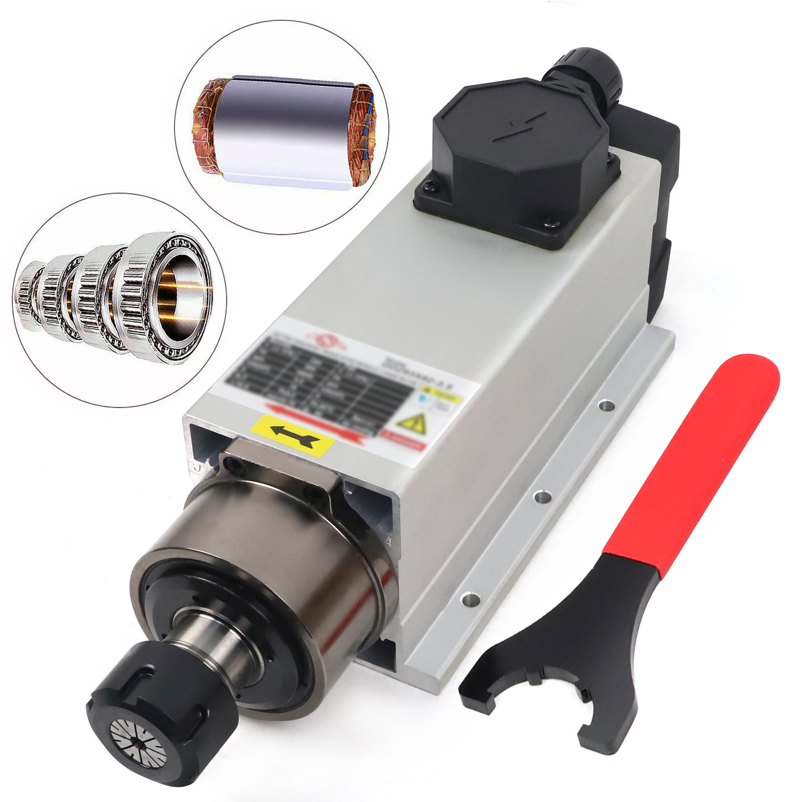 2.2KW Spindle Motor Air-cool 400Hz VFD Inverter ER20 Collet 220V/380V 24000rpm