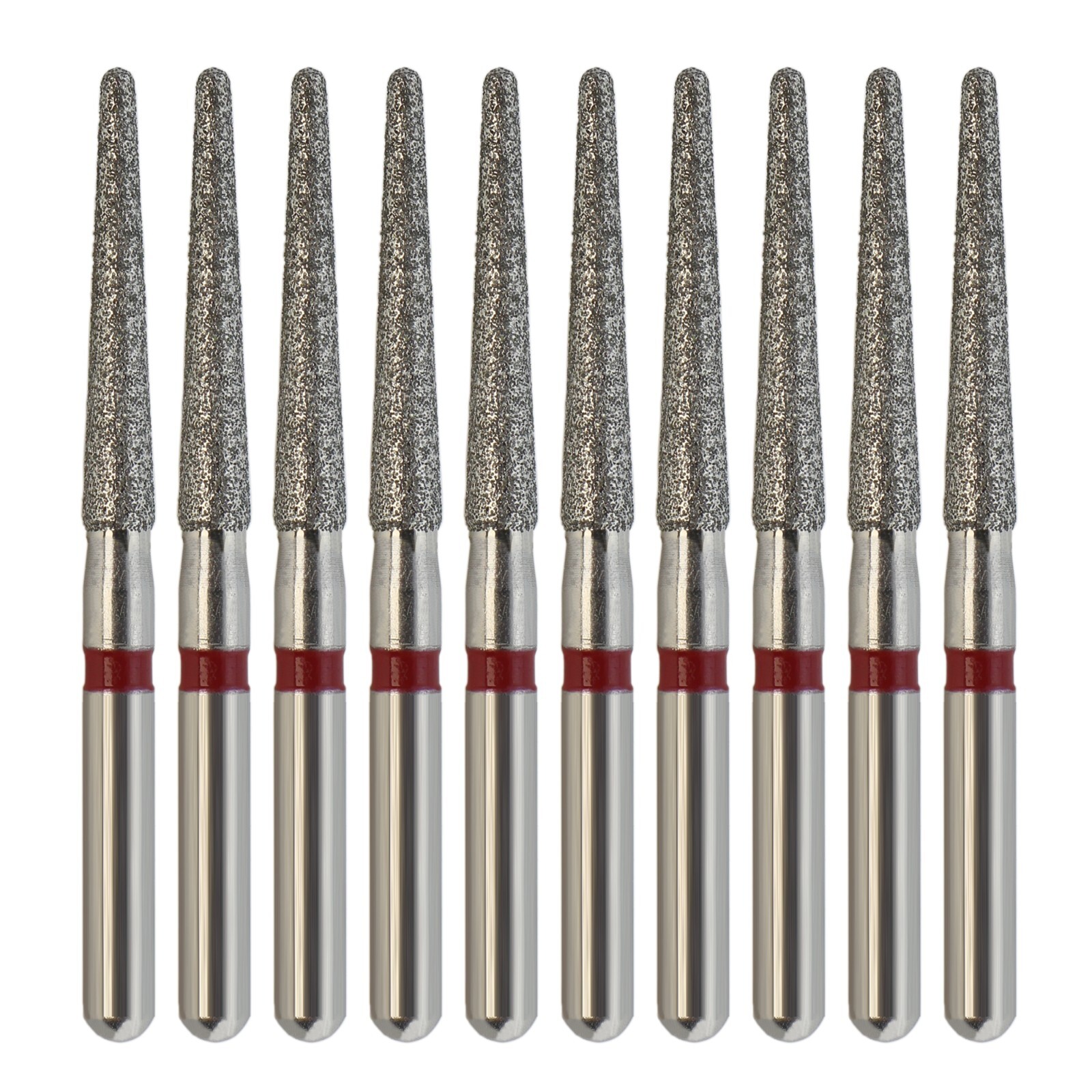 Dental Diamond Bur FG 850/016F Round End Taper Fine Grit Red High Speed Dia Bur