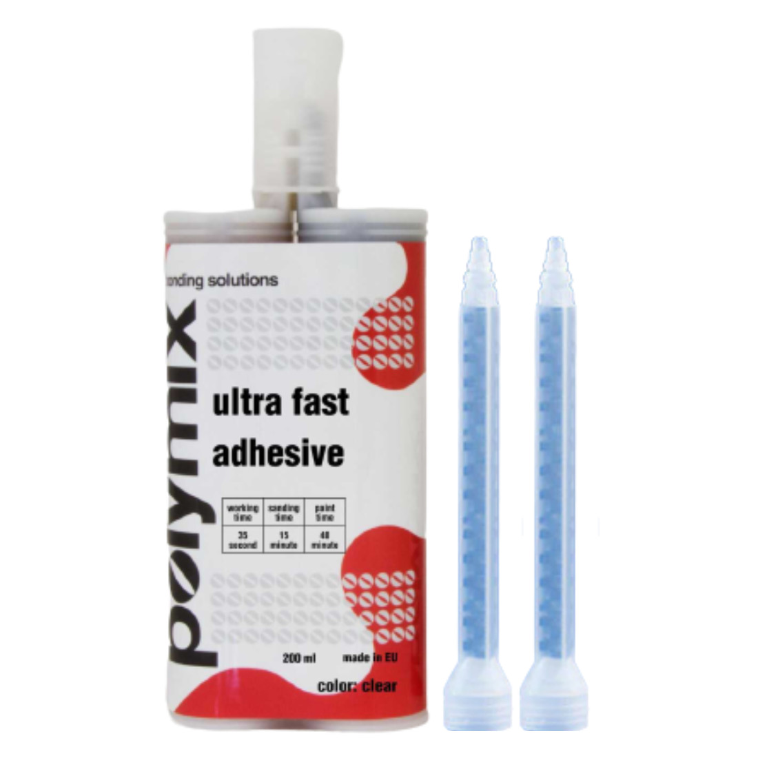 Polymix Ultra Fast Automotive Black Plastic Repair and Adhesive Cartridge 50 ml