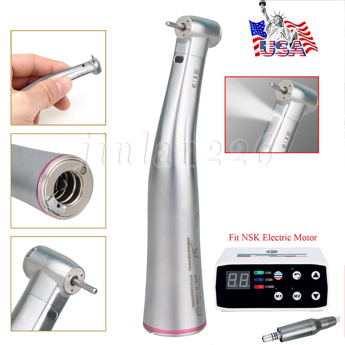 Fiber Optic 1:5 Increasing Handpiece Fit Dental Brushless Electric Micro Motor