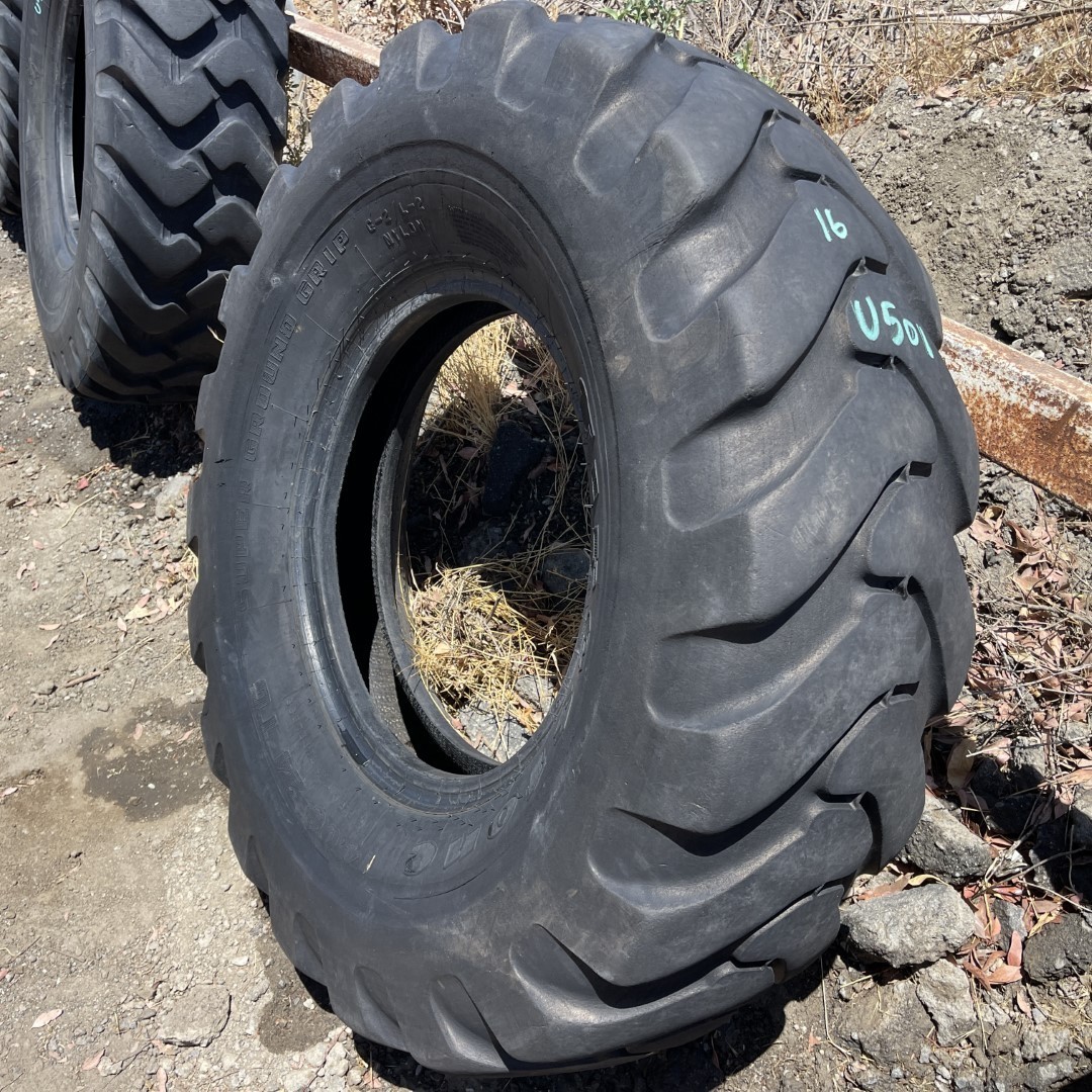 14.00X24 Firestone OTR Tire E-2 L-2 G-2 SGG Super Ground Grip 12-Ply Used 16/32