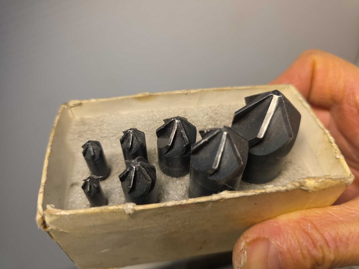 Machinist A. FORD 7 Pc. 1/4″ to 1″ 90° High Speed Steel Countersink Set VGC