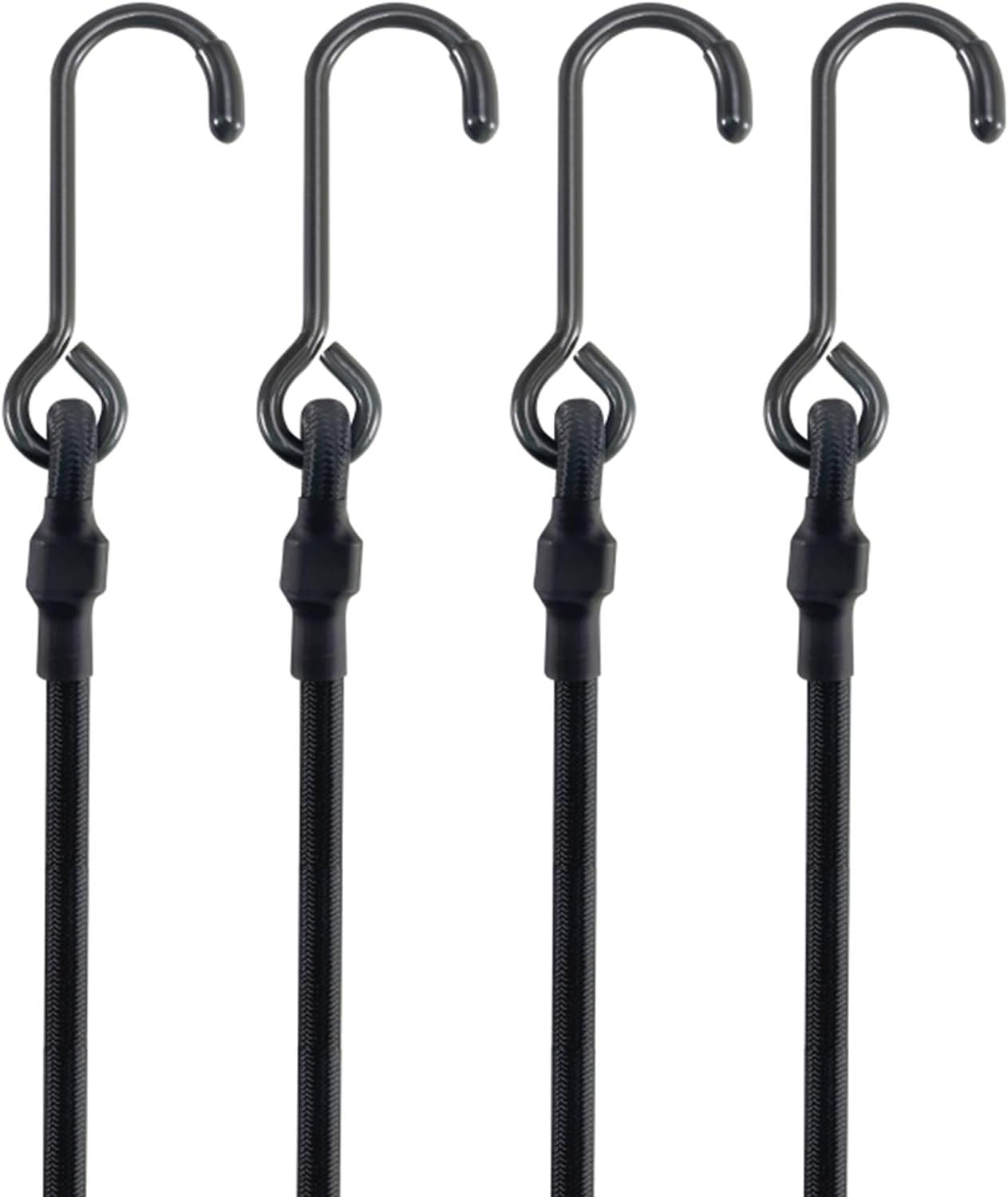 5 Pc 4” Bungee Cords Heavy Duty 180 lb Max Strength Rust-Resistant UV Protected