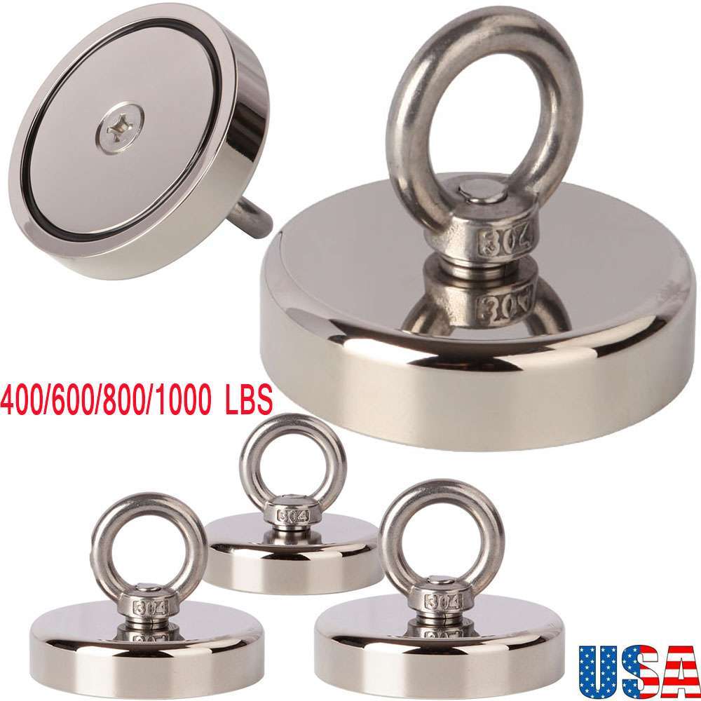 400-1000LBS Fishing Magnet Pull Force Heavy Duty Strong Neodymium Kit Rare Earth