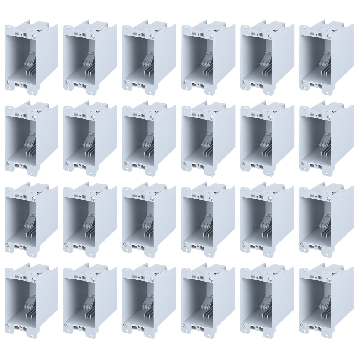 24 Pack 1 Gang Old Work PVC Electrical Switch/Outlet Box, ETL Listed