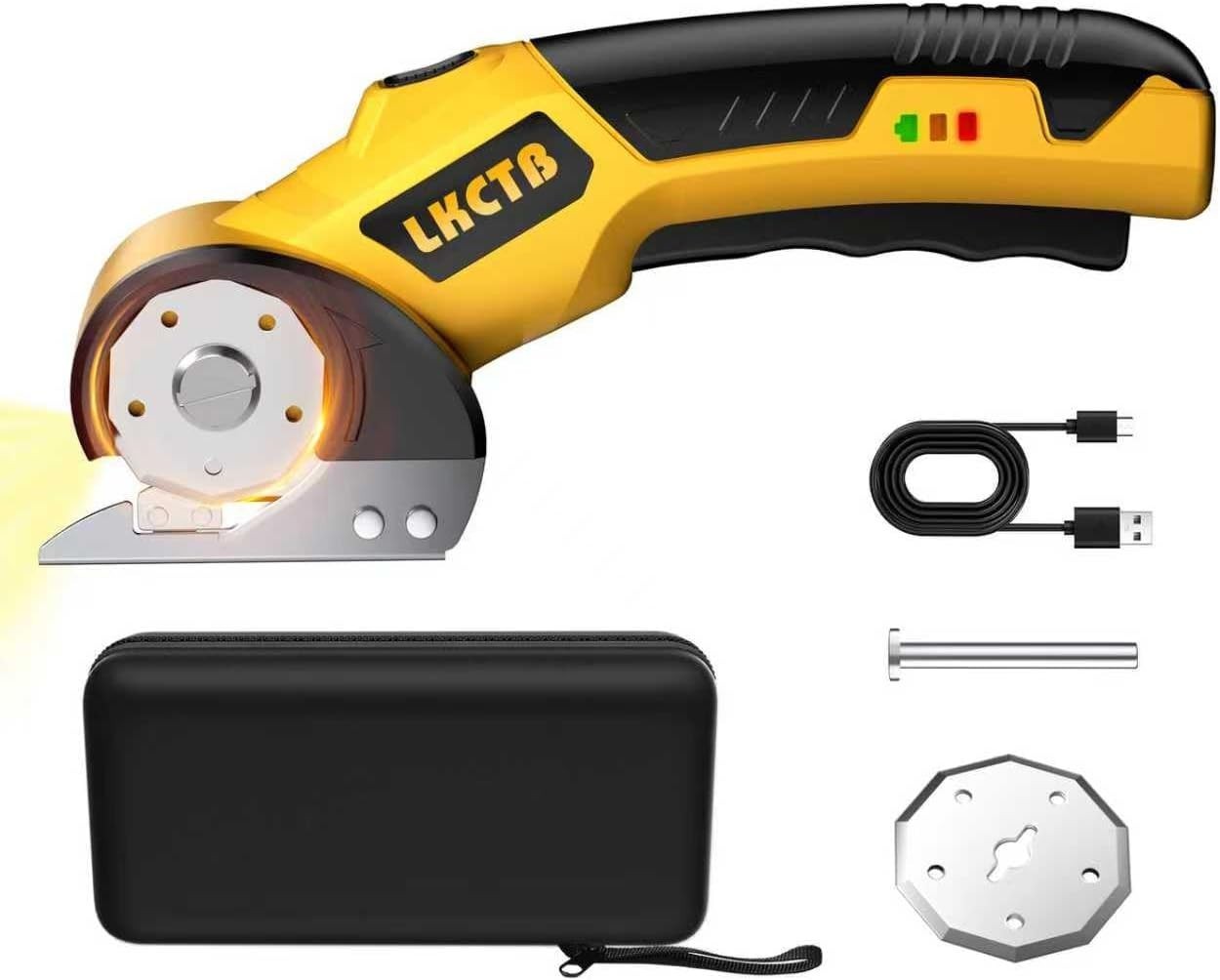 LKCTB Electric Scissors Cardboard Cutter w/ LED, Brushless Motor 3500mAh