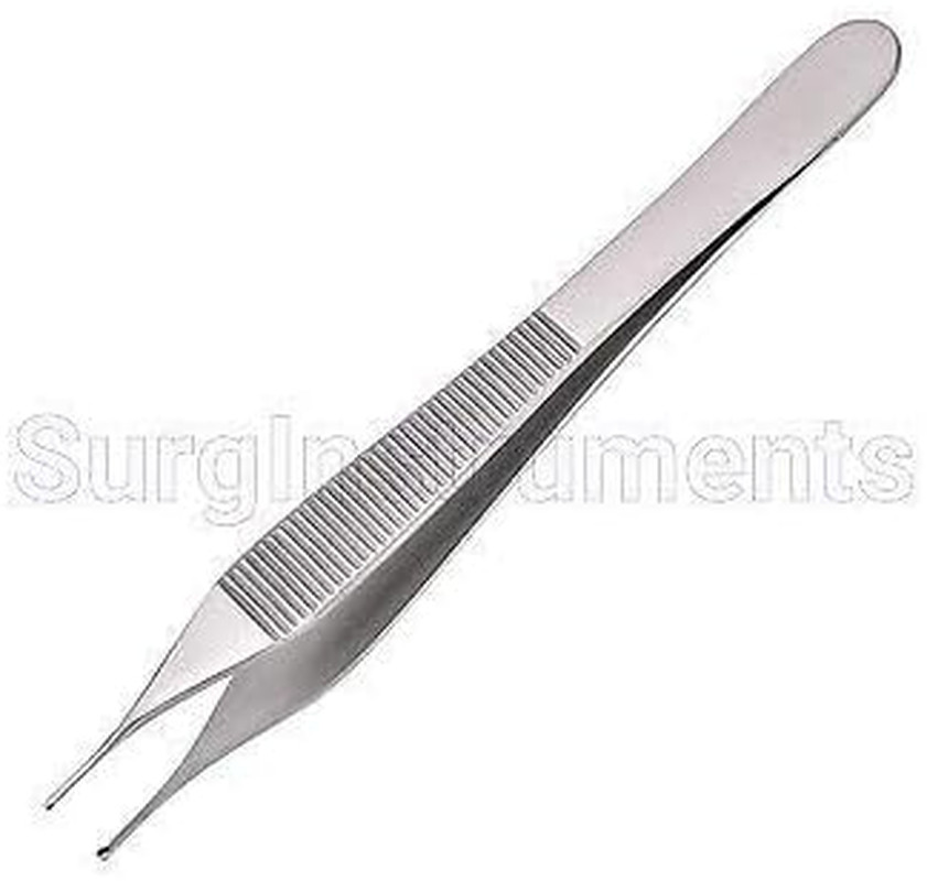 Set of 3 Micro/Fine Point Adson Tissue 1X2 Teeth Forceps 4.75″