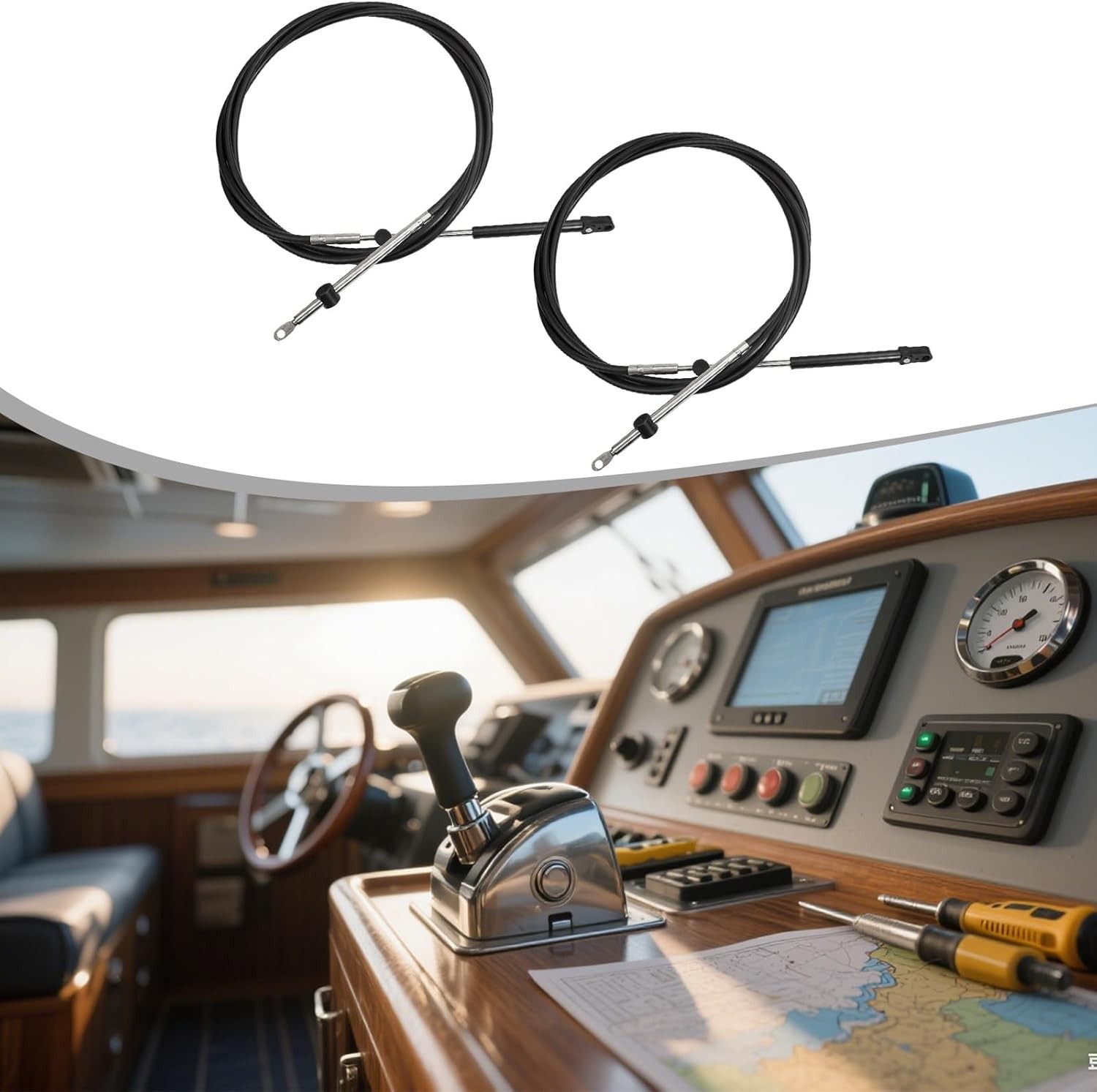 14FT Boat Throttle and Shift Cables CC17914 for Mercury MerCruiser Marine 2pcs