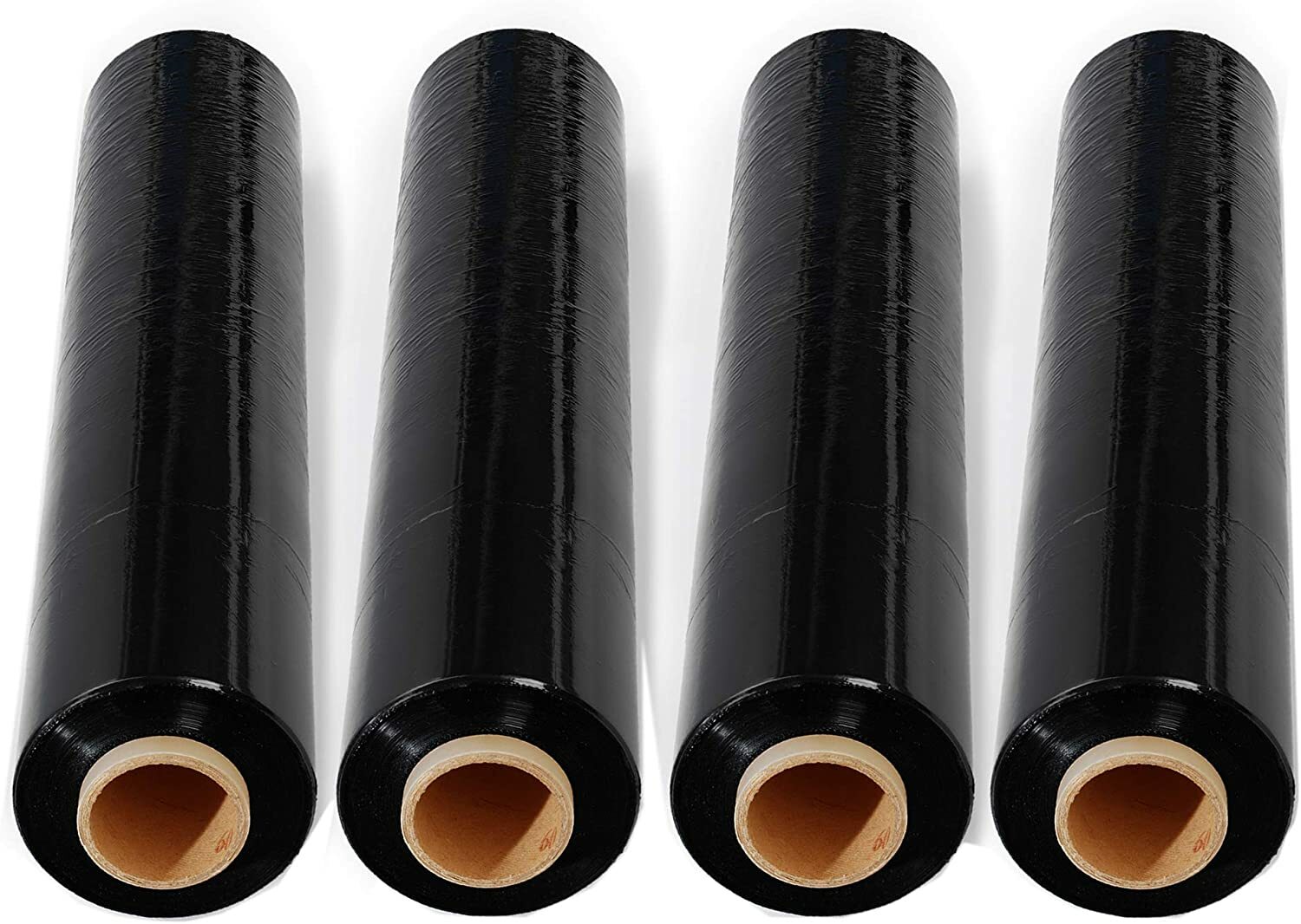80 GAUGE – 4 Rolls Black Shrink Wrap Stretch Film 18″ X 1000′ Total 4000 FT